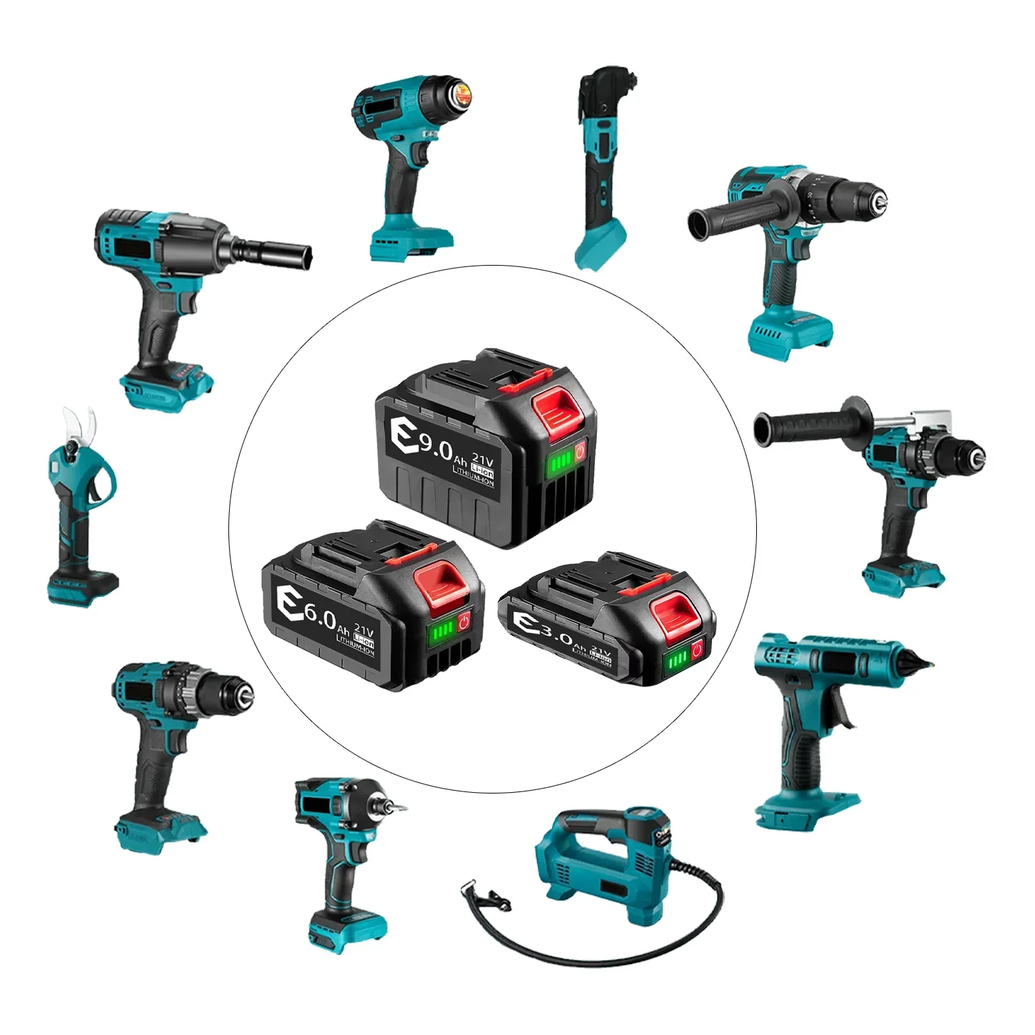 Makita 21V akumulátor 5S2P Li-ion 3000 mAh 6000 mAh 9000 mAh Rychlé nabíjení Bezpečnostní certifikace pro elektrické vrtačky/šroubováky - náhled 5