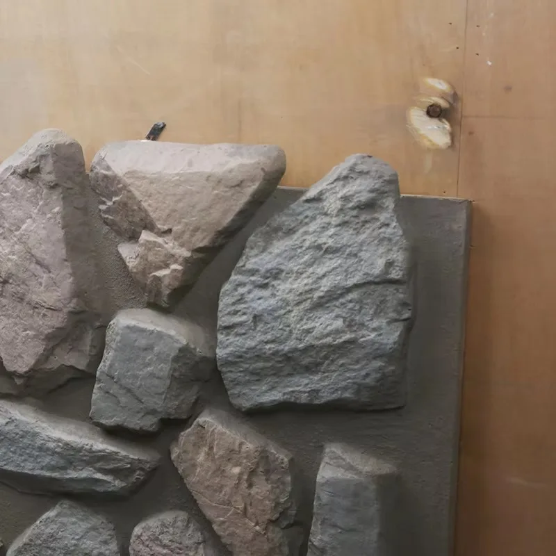 デザイン模造大型ボード壁パネル内外ポリウレタン石カバーパネル特性人造石