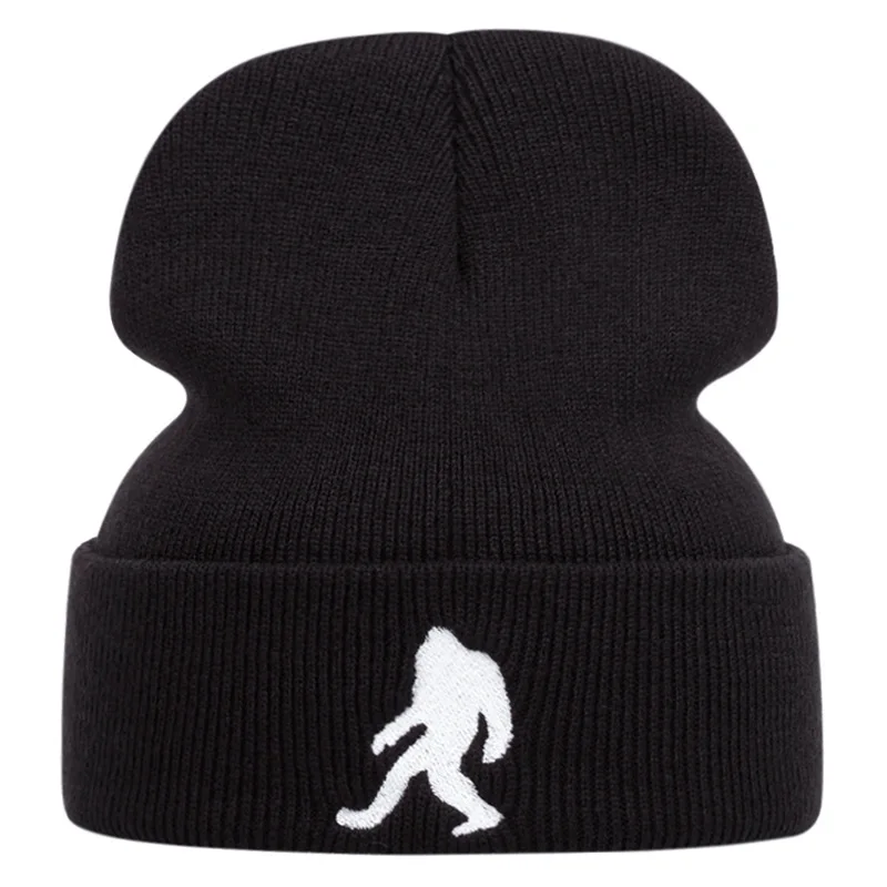 Embroidered Knitted Hat Ape Man Autumn/Winter Warm Cold Hat Animal Chimpanzee Men and Women Knitted Hat