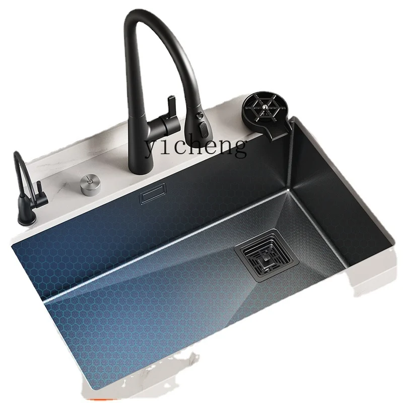 YY Stainless Steel Sink Vegetable Basin Thickening plus Size Single Sink Kitchen Basin Scullery