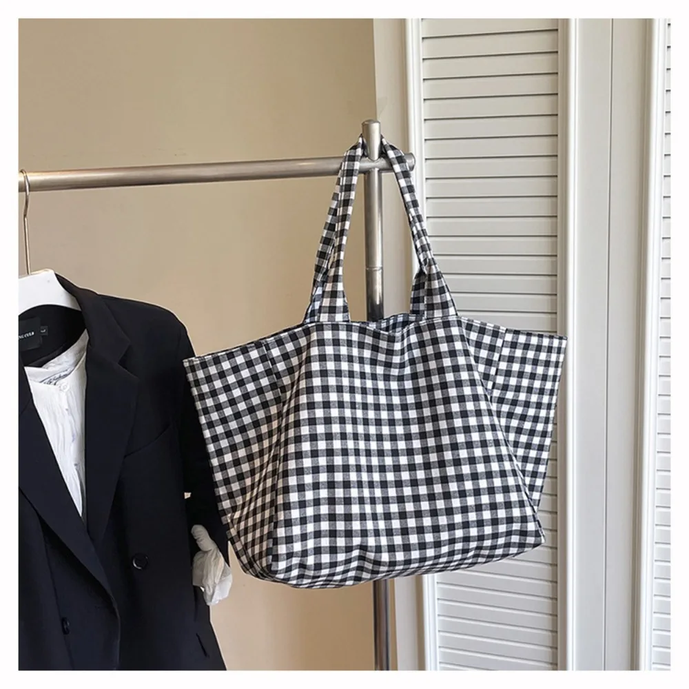 

Casual Plaid Underarm Bag Large Capacity Double-sided Tote Bag Shoulder Bag Women
