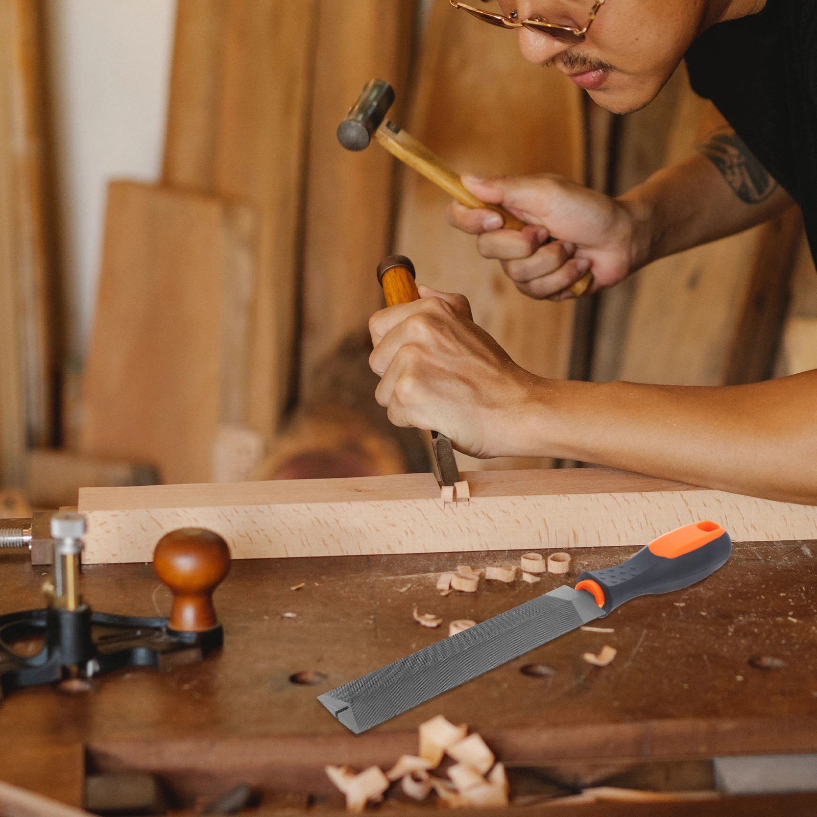 

Wood Rasp Steel Plastic Durable Woodworking Hand Tool 6 Inch Drywall Rasp Wood Shaver Flat File Filler Multipurpose File Tool