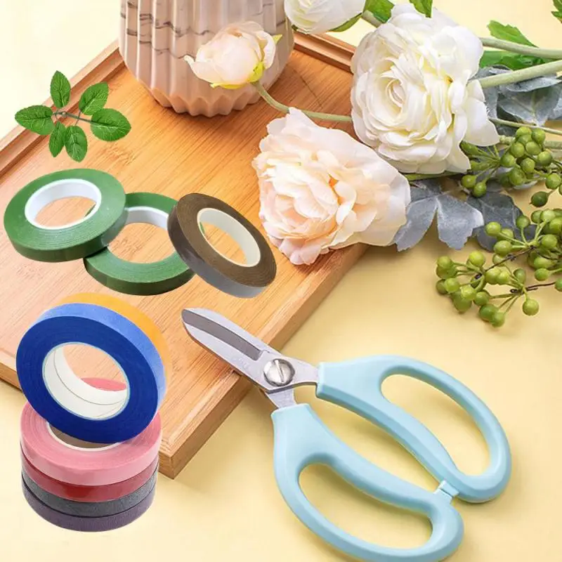 30 Yard 12MM Floral Stems Tape Corsages Buttonhole Artificial Flower Stamen Wrap Florist Green Tapes Nylon Flower Supplies