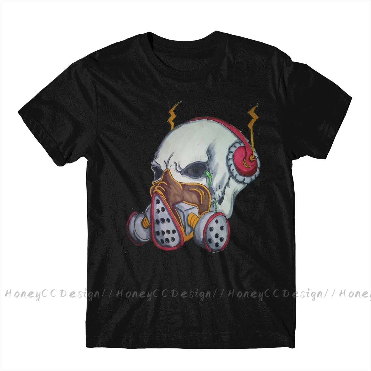 Gas Skull Gasmask Skull Redux Print Cotton T-Shirt Camiseta Hombre For Men Fashion Streetwear Shirt Gift