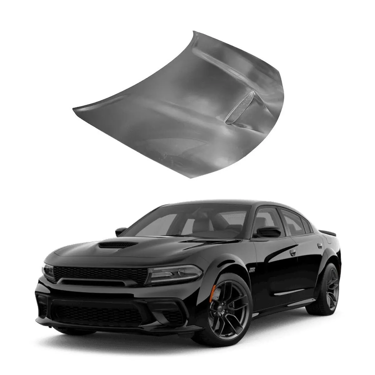 

Engine Hood With Scoop(Aluminum) For 2015-2021 Dodge Charger Performance Non-functional JUNCHENG Car Body Part