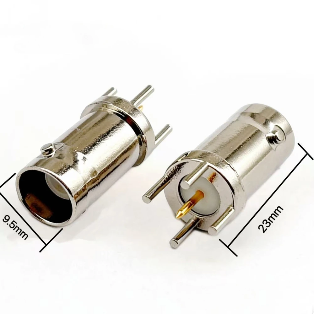 10PCS Pure Copper BNC-KE Q9 Female Connector 4-Pin PCB Straight Soldering BNC Female Seat 50Ohm RF Coaxial Socket for Monitor