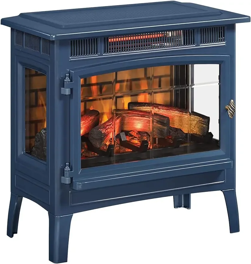 

Duraflame-Electric Infrared Quartz Fireplace, 3D Flame Effect, Navy Blue