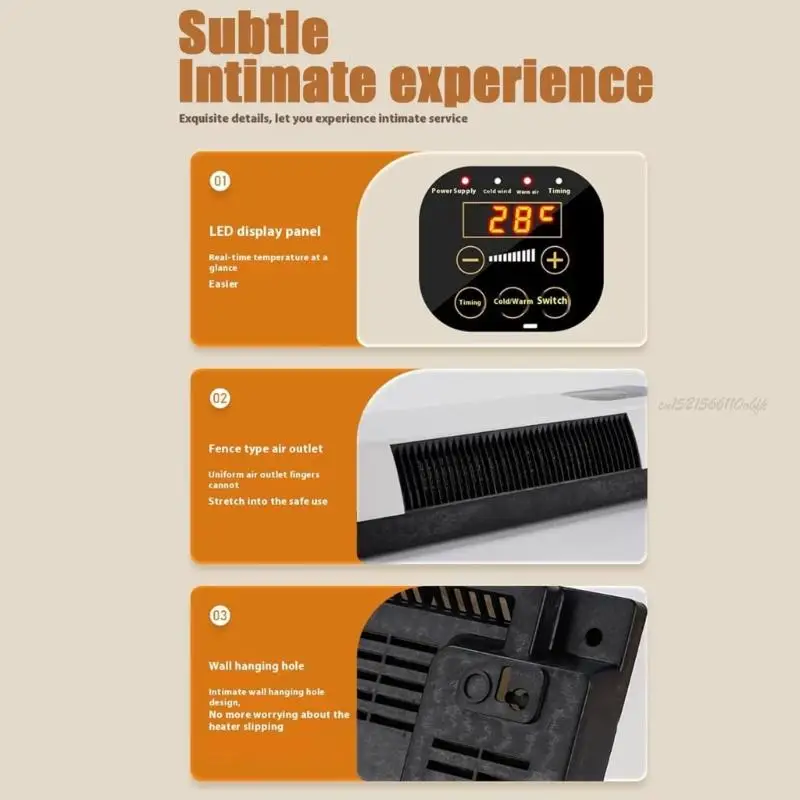 Kipas Portabel 27RB Kipas Tenang 2000W Remote Control Pemanas Hembusan Beberapa Gigi