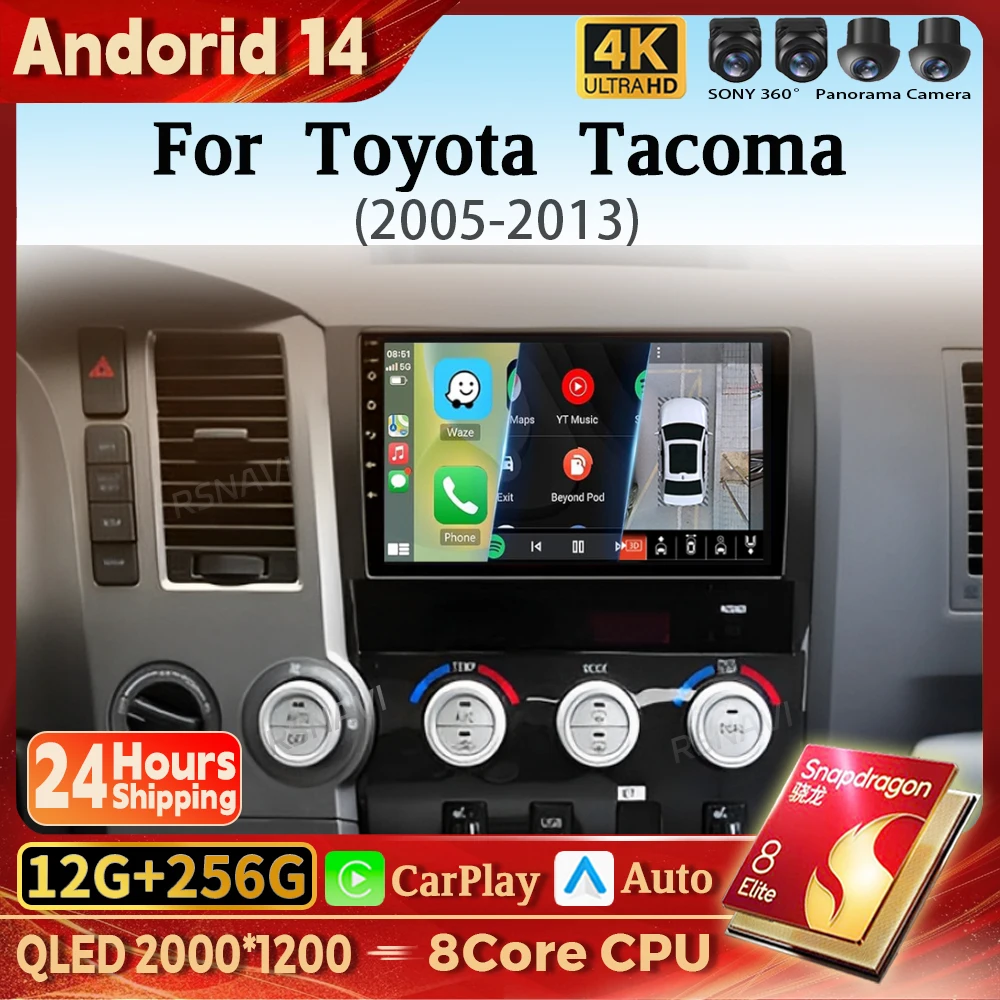 

Android 14 Carplay Auto 2K Screen Car Radio BT Multimedia Video Player For Toyota Tundra XK50 2007 - 2013 Autoradio Snapdragon