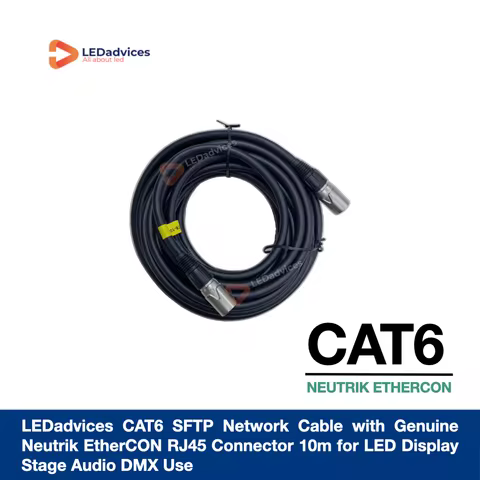 10M CAT6 SFTP Network Cable with Genuine Neutrik EtherCON RJ45 Connector for LED Display Stage Audio DMX Lighting Use LEDadvices