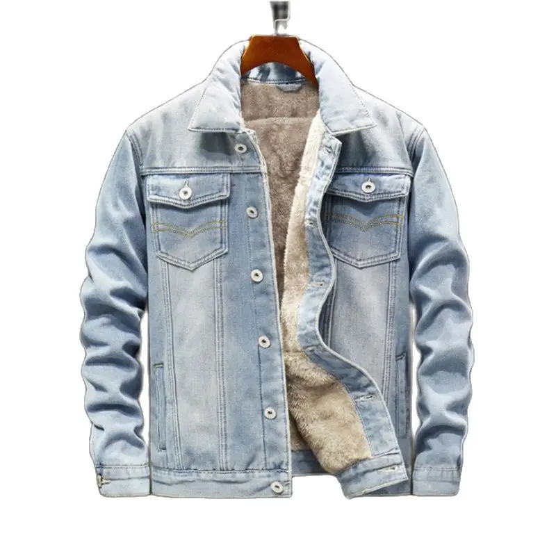 

Winter Mens Denim Jackets Fashion Men Fleece Thick Warm Jeans Jacket Men Casual Slim Outwear Windbreaker Cowboy Coats 6XL