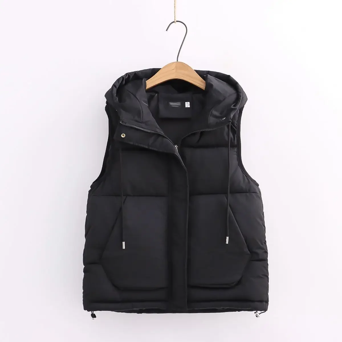 

Sleeveless cotton vest women's autumn and winter outerwear 2024 new thick hooded cotton vest loose warm vest
