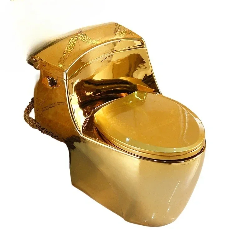 Pump side press toilet Gold toilet Super swirl siphon water-saving deodorant Color toilet