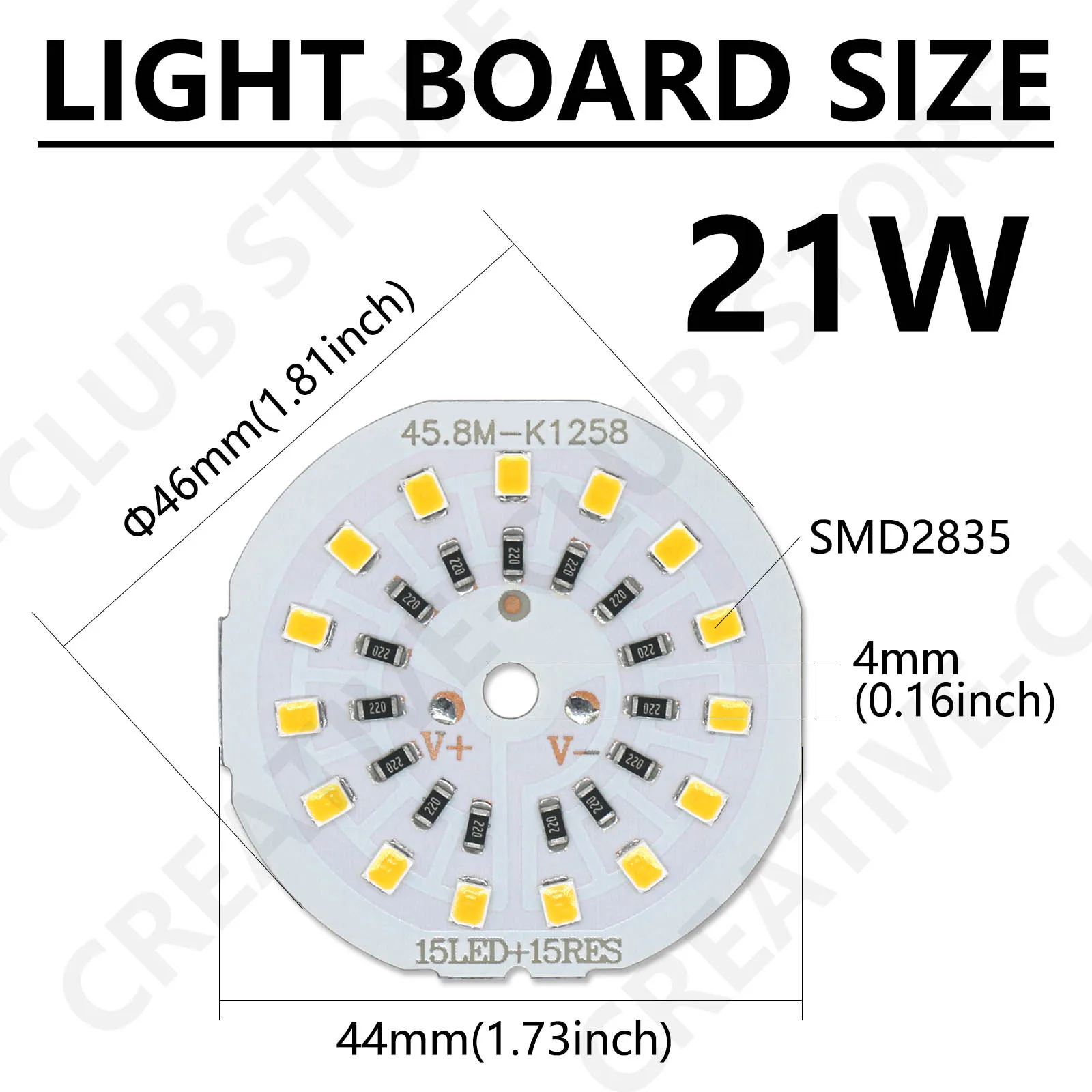 10 Uds. Por lote DC12V lámpara cuenta SMD2835 Chip bombilla LED para lámpara 17W 21W alto brillo tablero de luz blanca cálida para bombilla LED Downlight