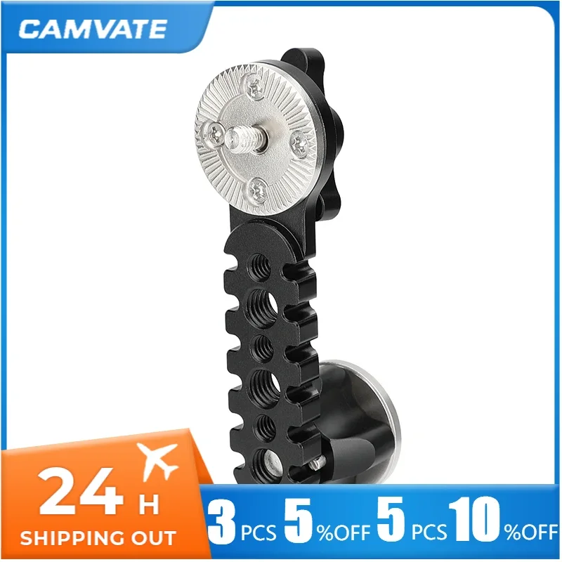 CAMVATE Universal Extension Arm Jagged Style With Double-end ARRI Rosette Mount M6 Thread For DSLR Camera Shoulder Rig