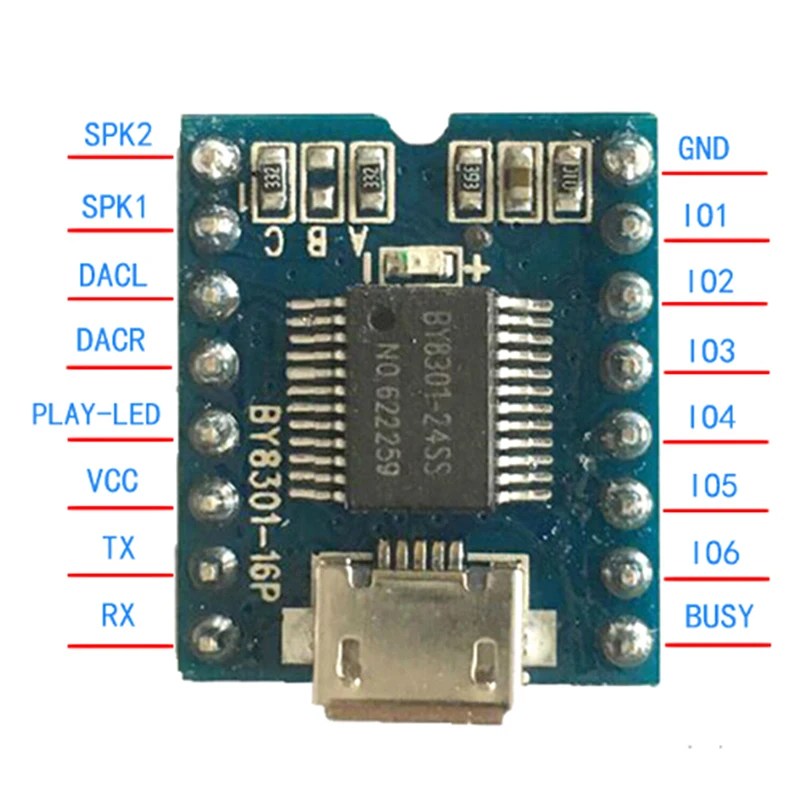 1pc Hot BY8301-16P SSOP2 Aduio Serial Voice SPI FLASH Module 3W Amplifier Micro USB Tool Parts Wholesale