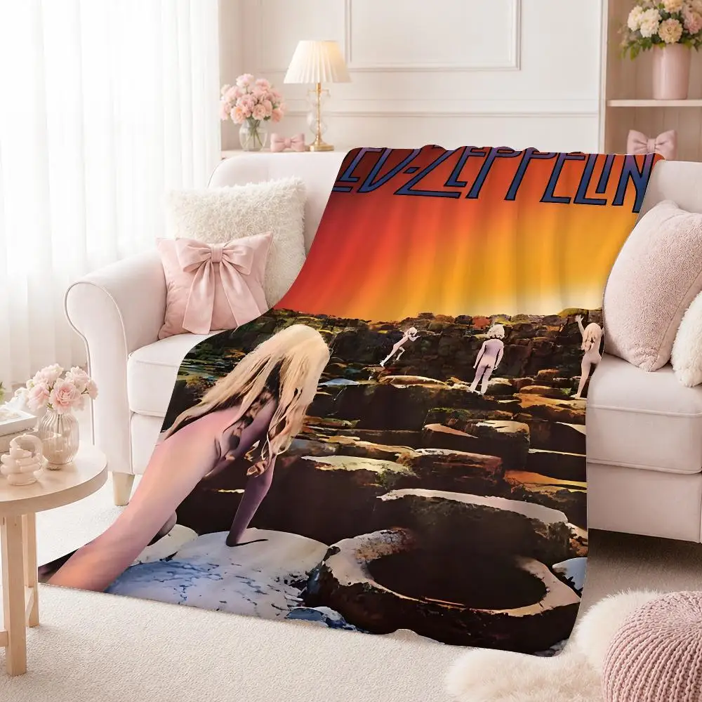 Band Led Zeppelin Throw Flannel 240g Blanket Soft Skin-friendly For Sofa Nap Air-Conditioned Room