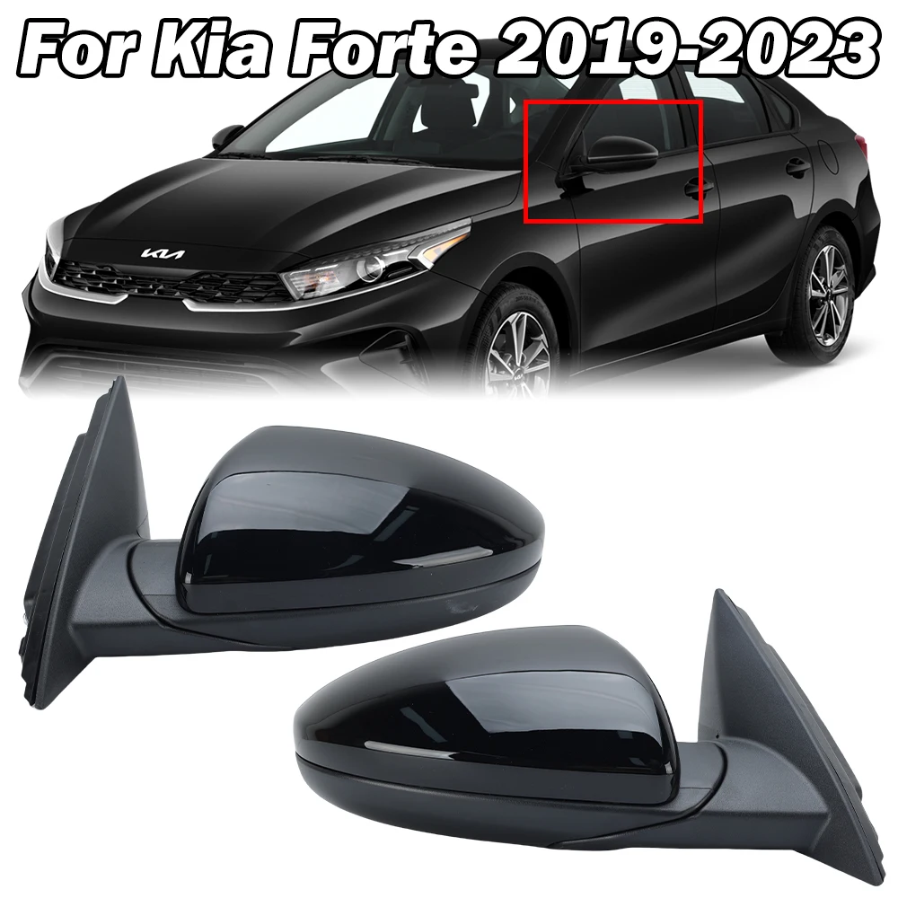 3 Pins Door Rearview Mirror Assembly For Kia FORTE/ERATO/SHUMA 2019-2023 Black Manual Folding Rearview Mirror Car Accessories