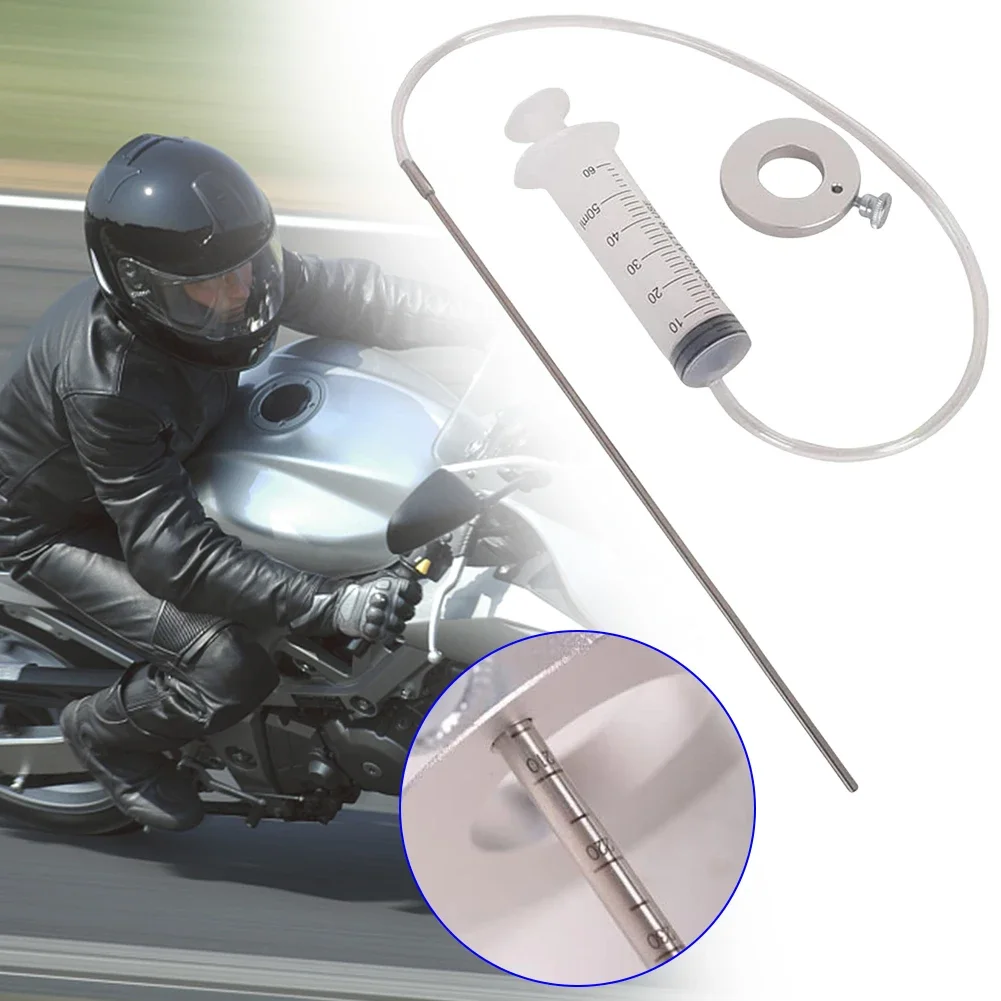 60ML Motorcycle Fork Oil Level Tool Fork Oil Tool Gauge Suspension Level Tuning Syringe Shock Adjuster With Adjustable Ring