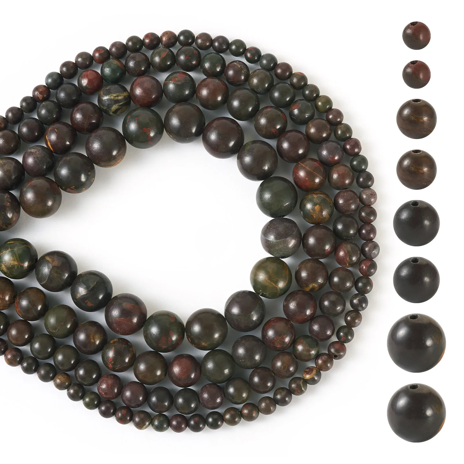 4 or 5 Strands 4 6 8 10mm Natural Stone Beads Round Loose Spacer Beads Stone Bead for Jewelry Making DIY Bracelet Hole: 1mm