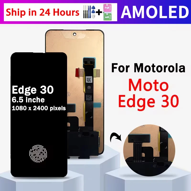 AMOLED For Motorola Moto Edge 30 LCD Display Touch Panel Screen Digitizer Assembly For Motorola Edge30 LCD With fingerprint