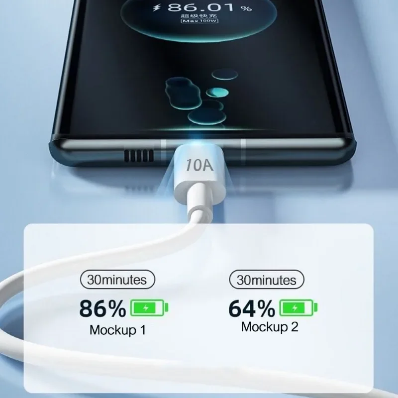 Kabel USB typu C 120W 10A Super szybka linia ładowania Szybkie przewody transferu danych do linii danych Samsung Xiaomi Huawei — zdjęcie 6