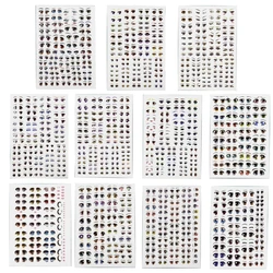 11 Sheet Water Stickers Cartoon Eye Stickers Eyeball Stickers Eyeball Decals Water Decals for Dolls Face Makeup Stickers