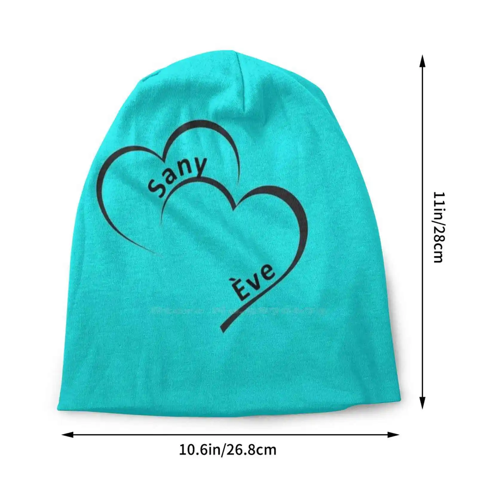 Sany And Ève In Interconnected Hearts Knitted Hat Warm Beanie Outdoor Caps Sany Ève Interconnected Hearts Waynes