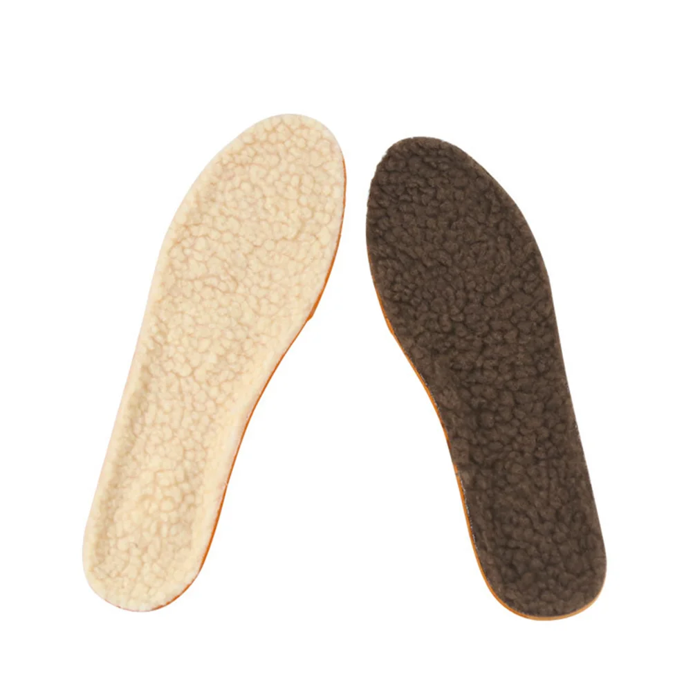

1Pair Brown Winter Insoles Imitation Lamb Wool Warm Shoe Cushions Size 33-36 Shock Absorbing Foot Care Sports Insoles Shoe Pads