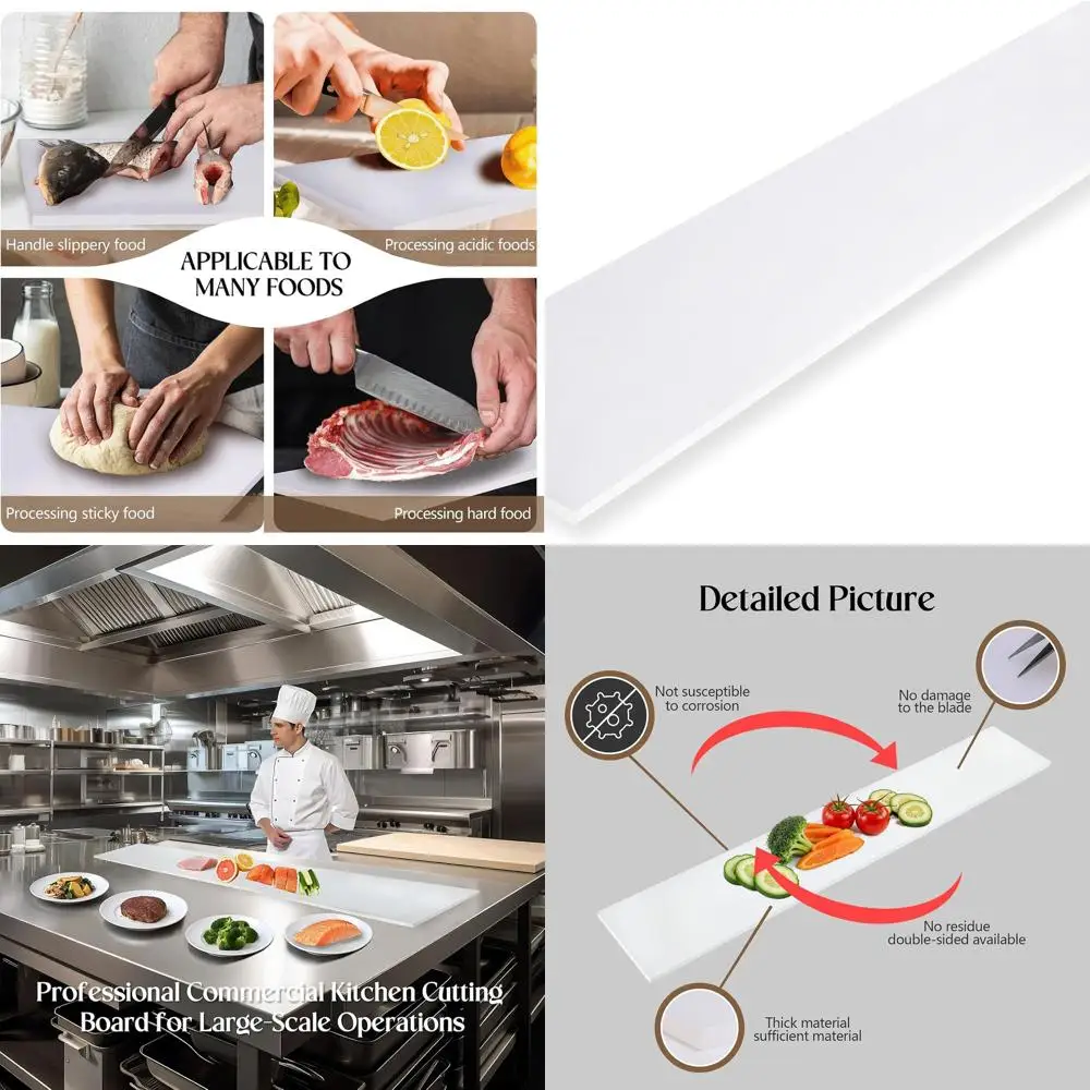 

Прочная разделочная доска из полиэтилена, можно мыть в посудомоечной машине, 48x10x0,5 дюймов, идеально подходит для ресторанов и кухни