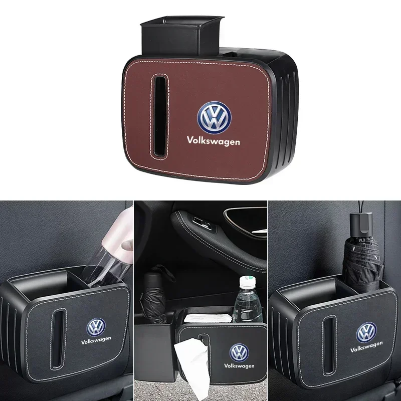 Multifunctional car seat back trash can Storage box For Volkswagen VW Jetta Polo T4 T5 T6 Sharan Touareg Gol T-Cross Touran