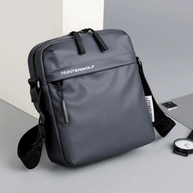 Simple Casual Mini Crossbody Bag Casual Men's Small Shoulder Bag For Men PU Leather Messenger Phone Pouch Husband Side Sling Bag