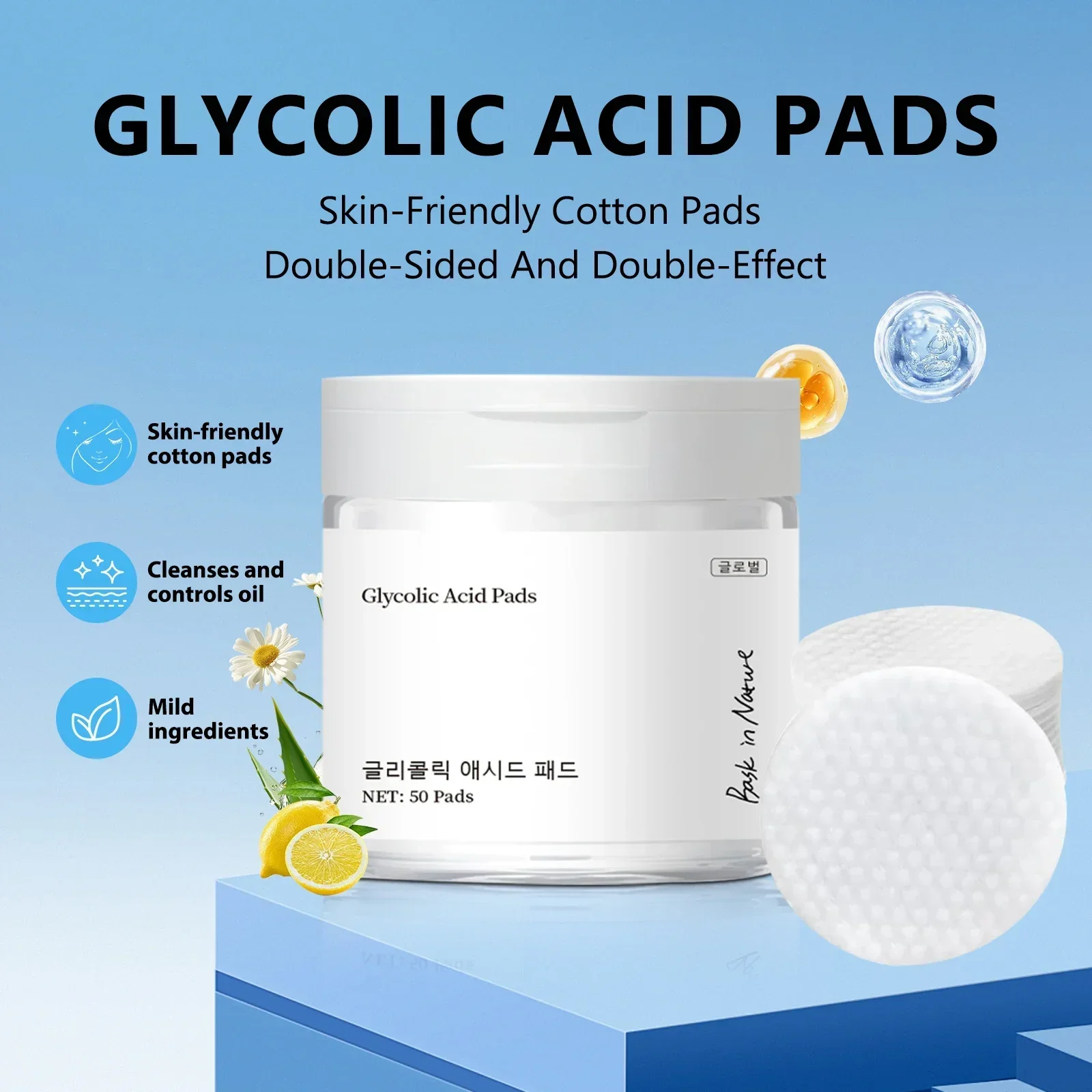 Mascarilla facial de ácido glicólico para una piel más brillante: exfolia, reduce las cicatrices de acné y controla el aceite para un brillo claro, suave y radiante.