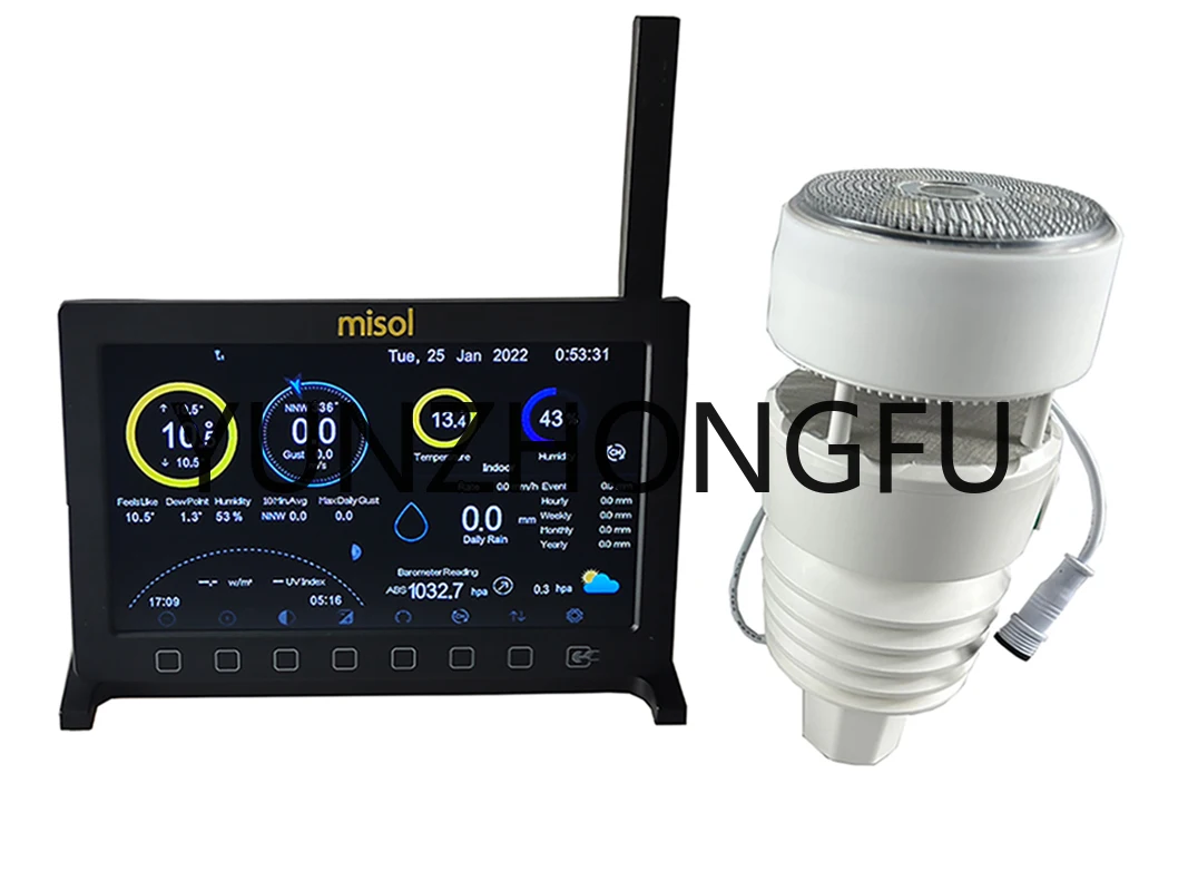 

Ultrasonic Weather Station Wind Speed Wind Direction Rainfall Temperature Humidity Pressure Light