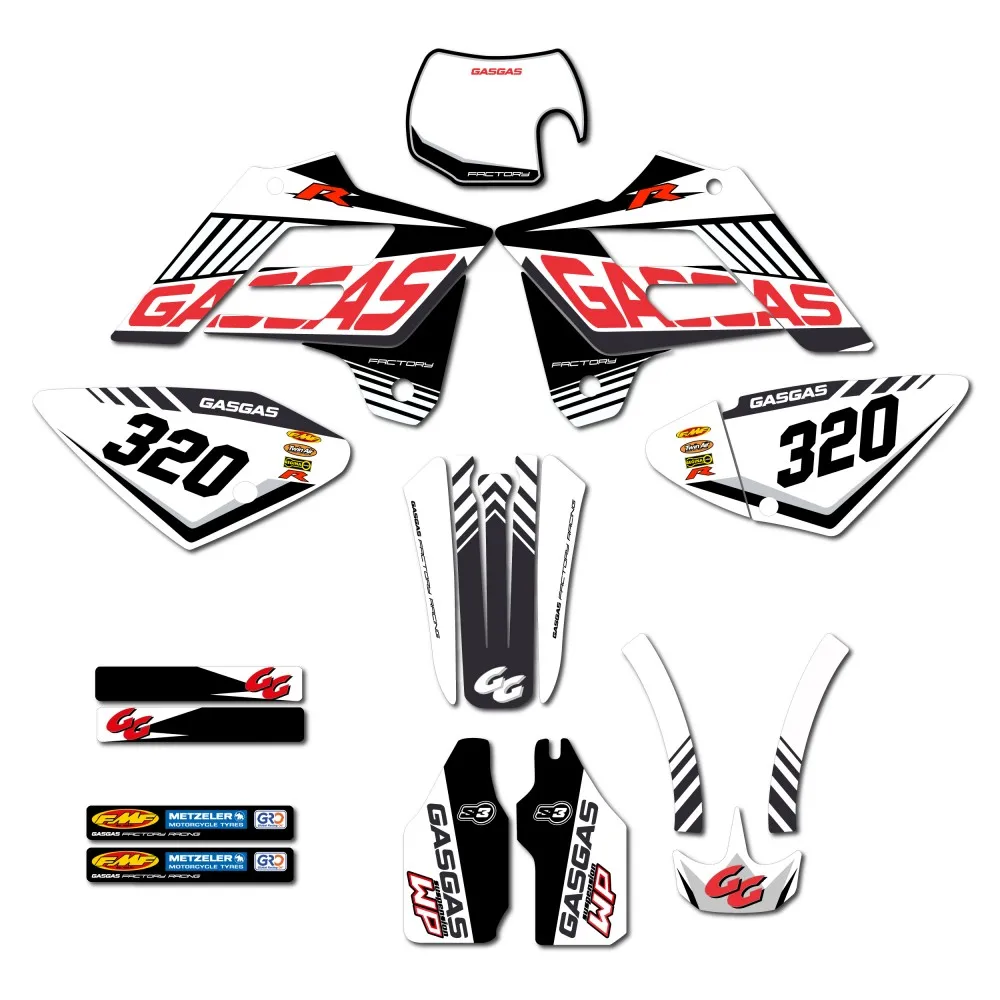 Enduro Motorbike compatible sticker kit Black Gas-Gas EC 02-06 mod.2