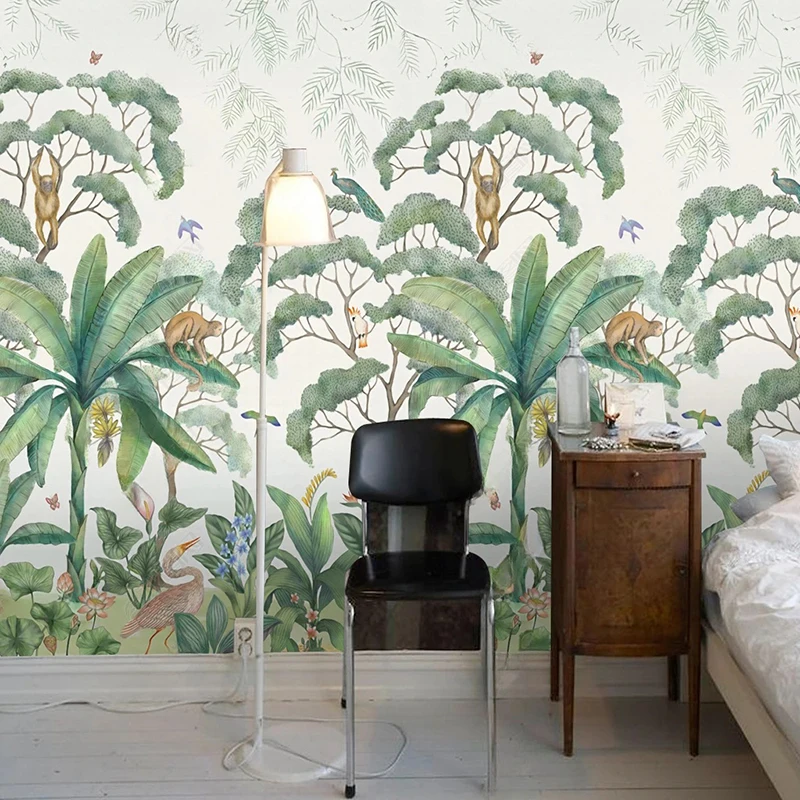 European Retro Hand-painted Pastoral Rainforest Wall Mural for Bedroom Living Room TV Sofa Background Custom 3D Photo Home Decor