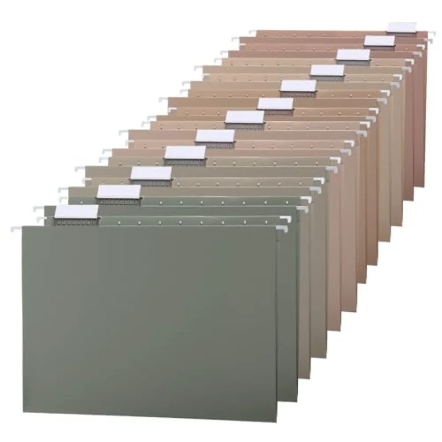 

12 Pack Decorative Hanging File Folders, Letter Size with Tab, 6 Assorted for Filing Cabinet Office Supplies