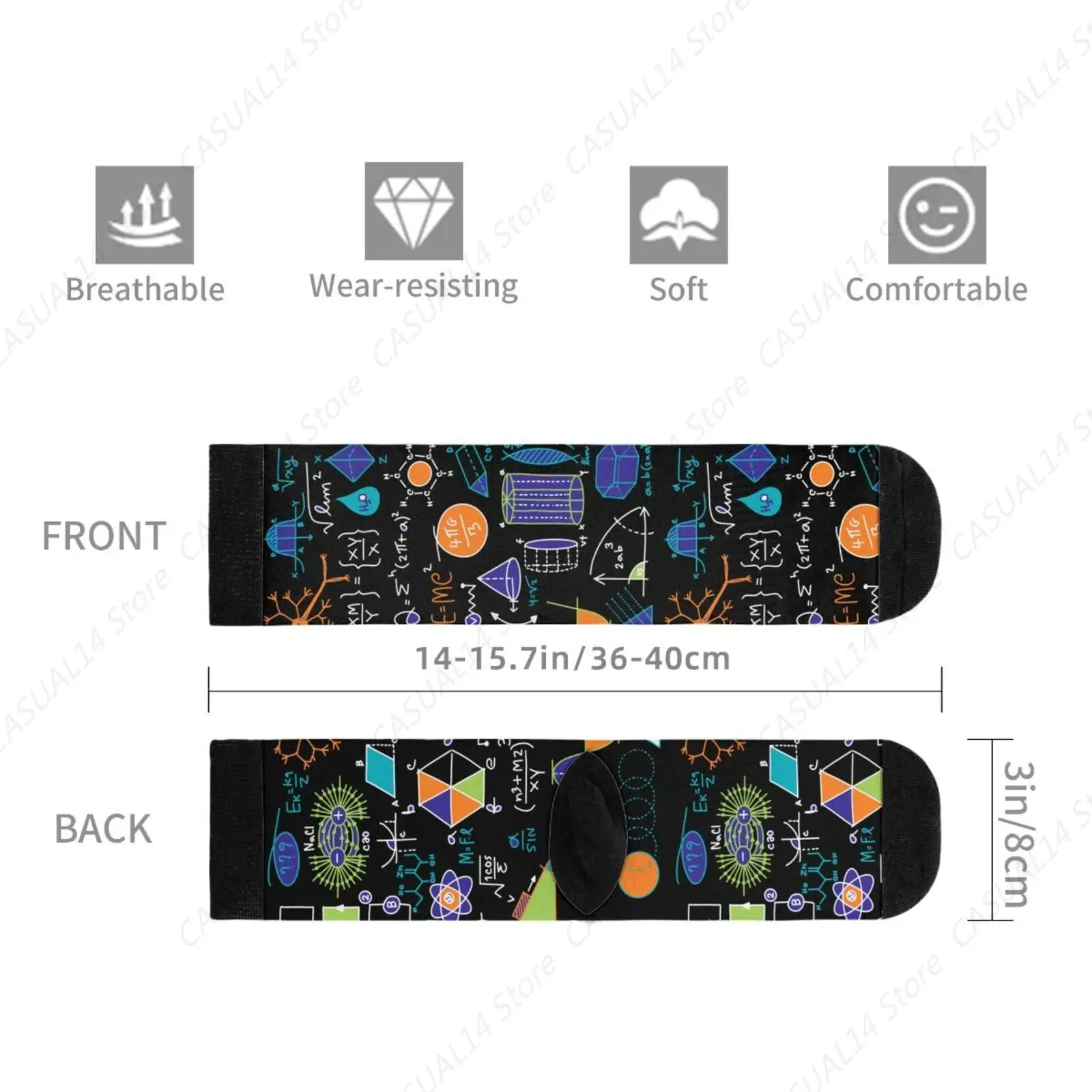 Calzini per l'equipaggio della novità scientifica Calzini casual pazzi e divertenti per donne, uomini, adolescenti, regalo