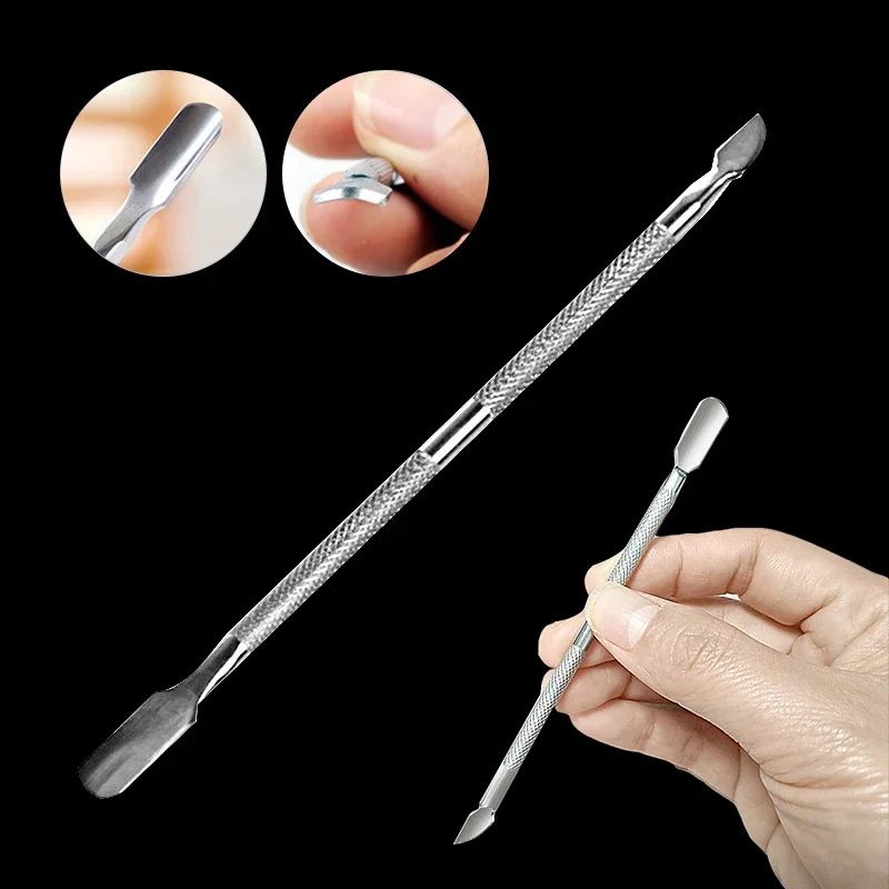 5PCS Pedicure Manicure Nail Art Cleaner Care Tool Double-ended Dode Huid Remover 2-Manieren Rvs nagelriem Pusher