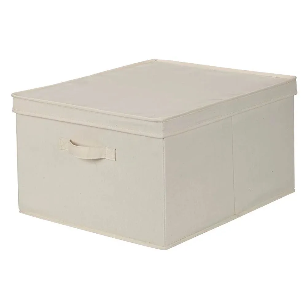 Household Essentials Jumbo Canvas Storage Box with Lid 2023 New