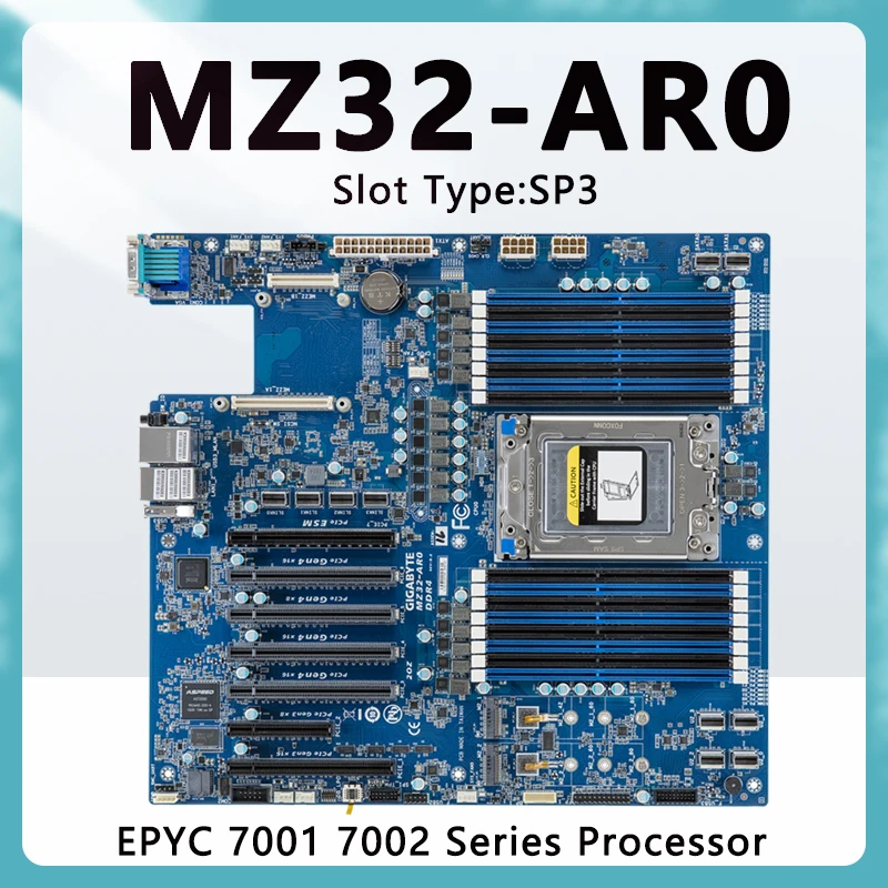 MZ32-AR0 Motherboard DDR4,Support EPYC 7001 7002 Series CPU 7261 7551P 7282 7302 7532 7642 7702 7K32 CPU FOR  MZ32 AR0 Mainboard