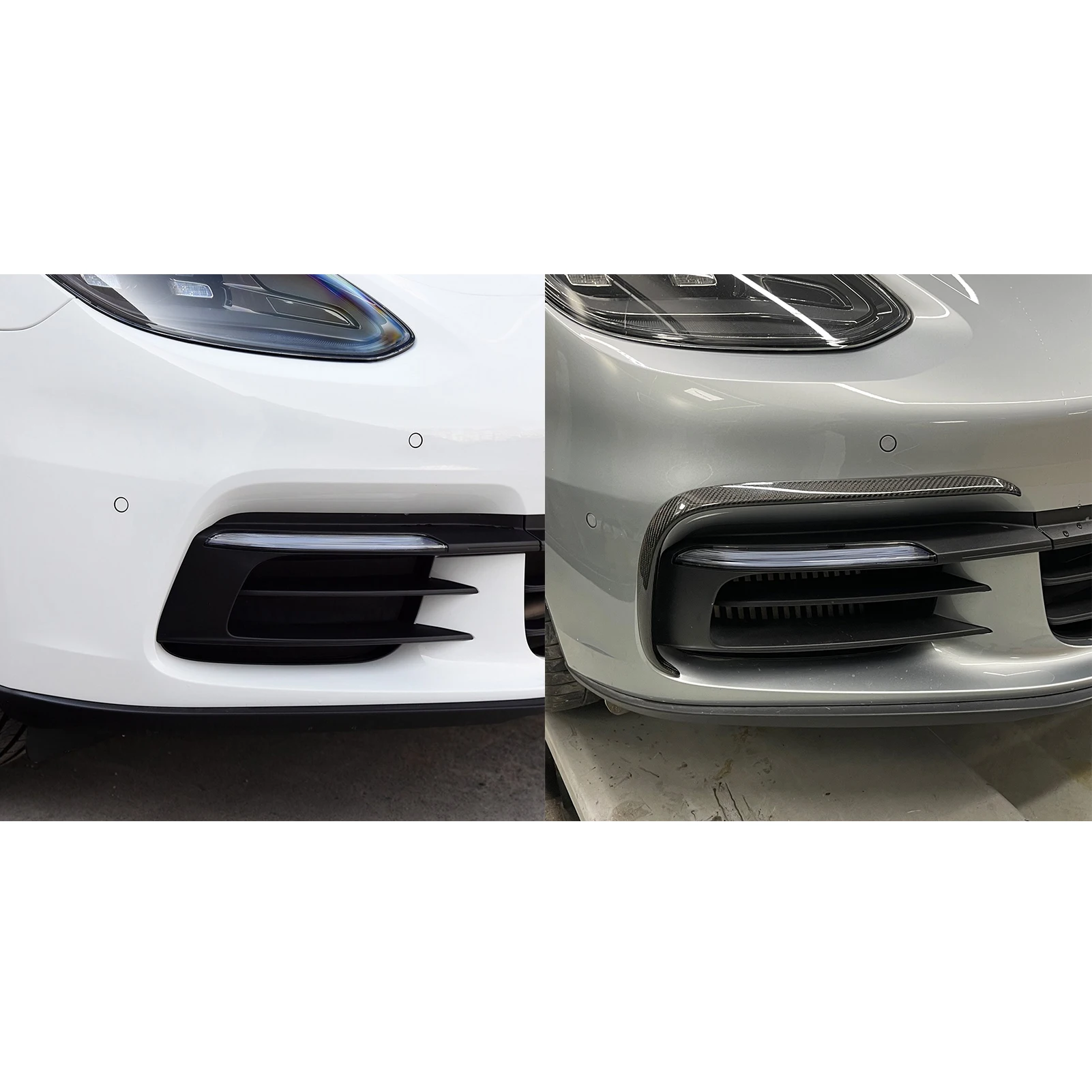 For Porsche Panamera 971 2017-2024 Dry Carbon Fiber Front Bumper Fog Lamp Lip Splitter Cover Car inside Retrofitting Accessories