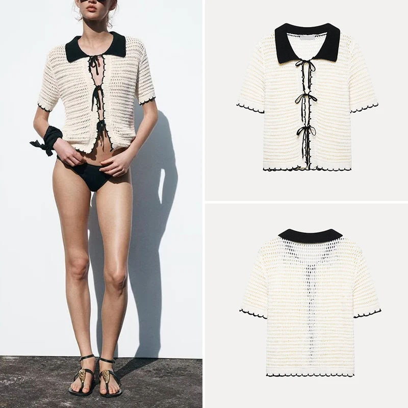 

Women's Casual Hooked irt Collar Simple Street Sle Polyester Fiber Regular Length ort Sve Spring 2025