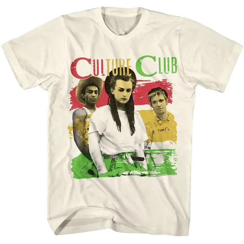 Culture Club Group Photo Rasta Flag Colors Men's T Shirt New Wave Pop Music