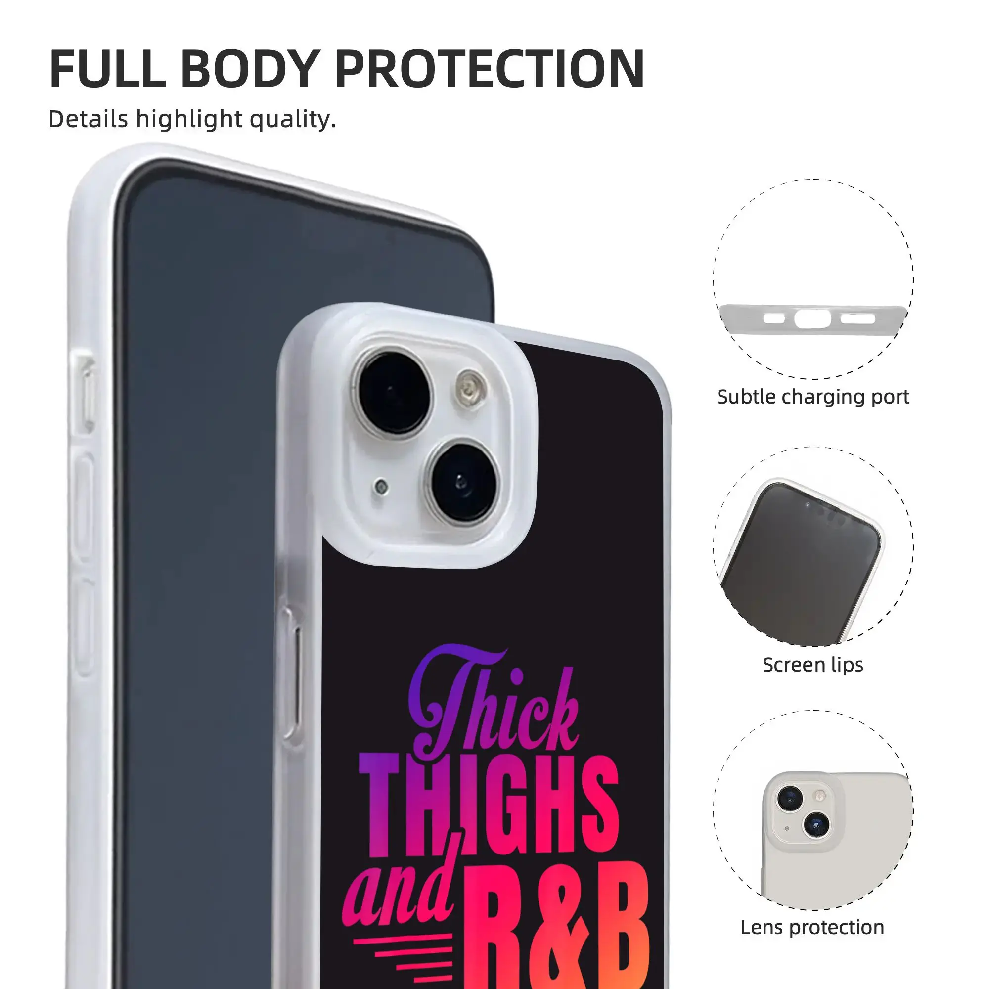 New Bumper Thick Thighs R&B Vibes Phone Case for iPhone Various Models 17 16 15 14 13 12 11 view 2