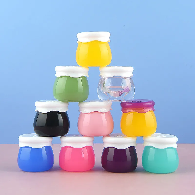 60pcs 10g Cute Portable Refillable Bottles Empty Makeup Acrylic fruit Jam Jar Pot Travel Face Cream Cosmetic Container