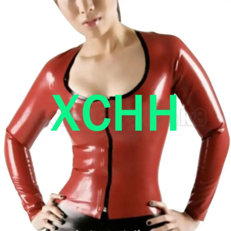 

Sexy Natural Latex Woman Tops U-neck Shirt halloween costumes for women