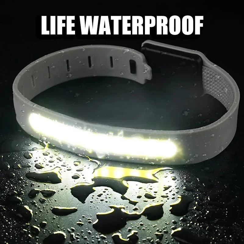 Portable COB Flashlight Built-in Battery Type-C Charging 3 Lighting Modes Sports Wristband Lantern For Camping Night Running