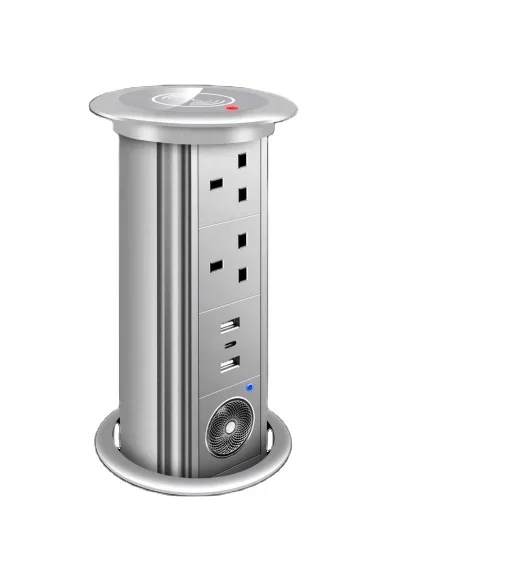 Water Proof Motorized Pop Up Smart Lifting Socket Usb Support Blue Tooth Speaker Wireless Charging Plug Socket For Smart Home