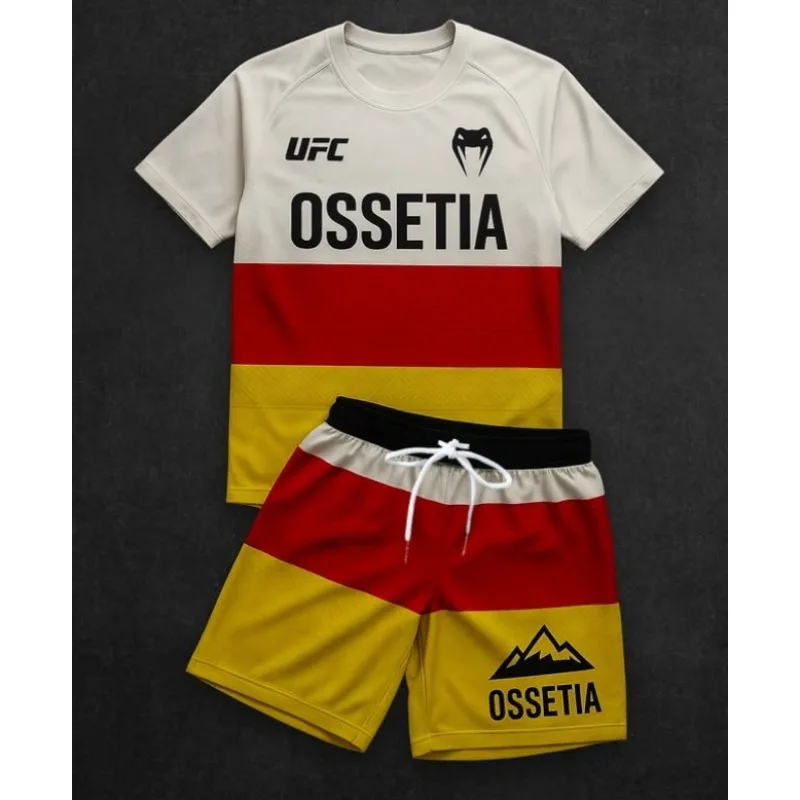 

UFC Boxing Set Special Men Women's Oversized Breathable Speed Drying Sports MMA Fighting Training Running Short Sleeved Shorts